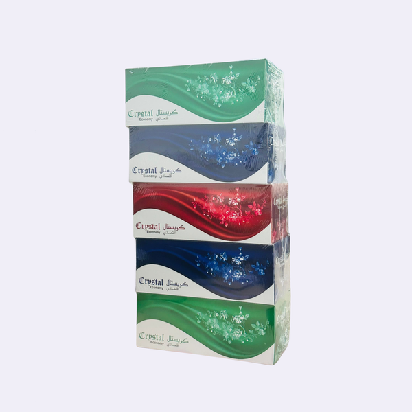 Crystal Economy Facial Tissues Multipack – 200 Sheets, 2-Ply